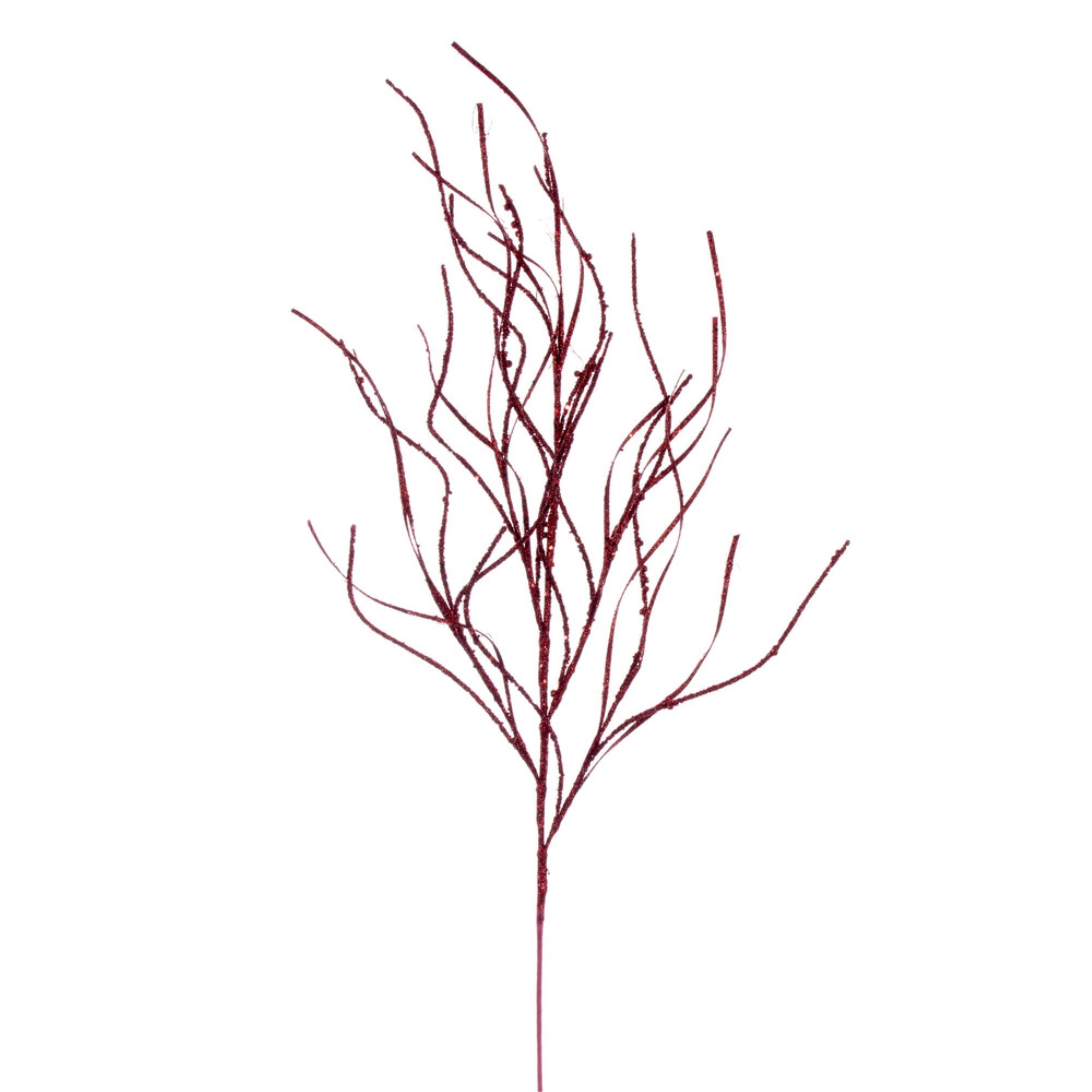 Vickerman 40” Burgundy Berry Cluster and Wavy Glitter Ball Spray 4 per bag.