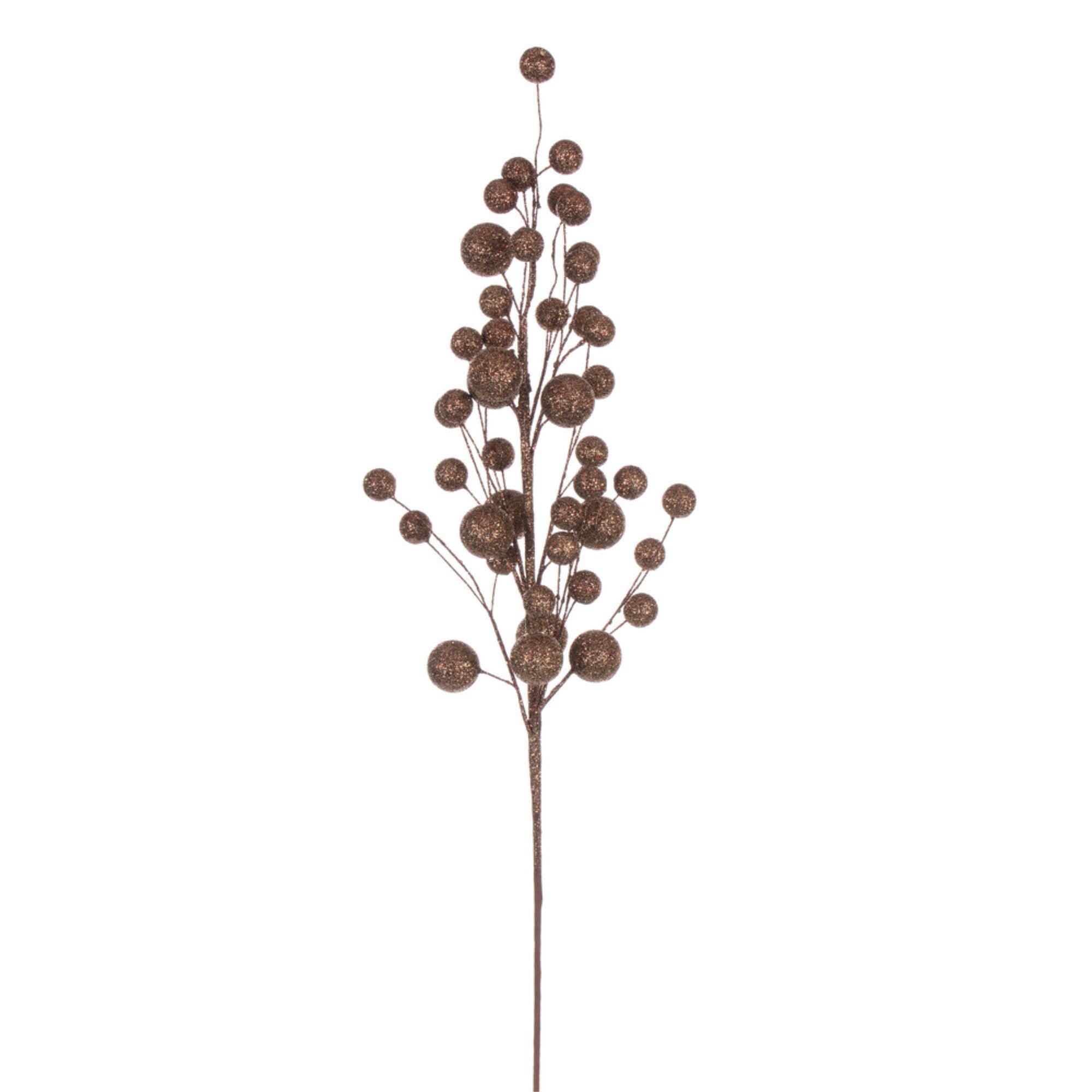 Vickerman 27” Mocha Multi Ball Glitter Spray 4 per bag.