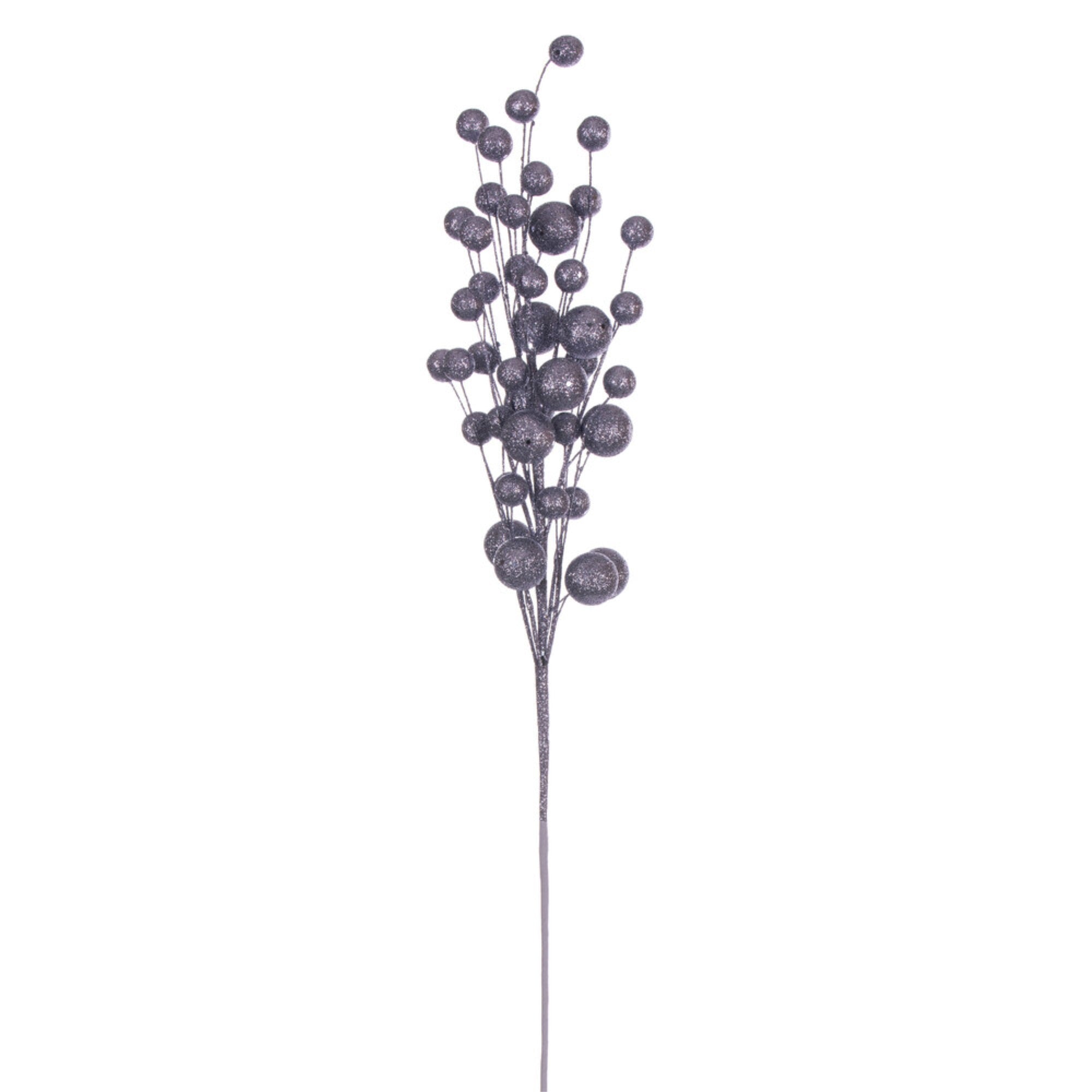Vickerman 27” Pewter Multi Ball Glitter Spray 4 per bag.