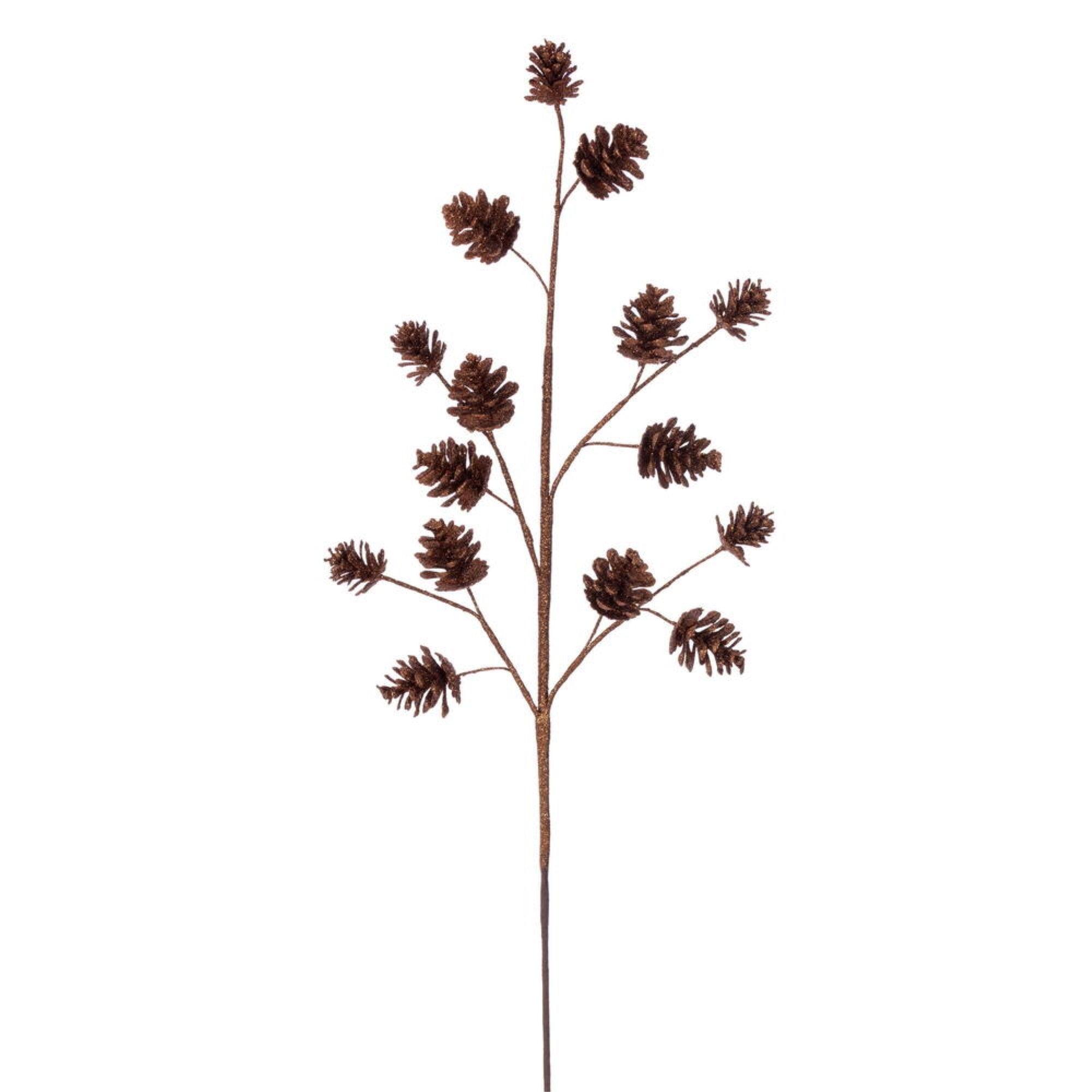Vickerman 24” Artificial Copper Pinecone Glitter Spray 6/Bag