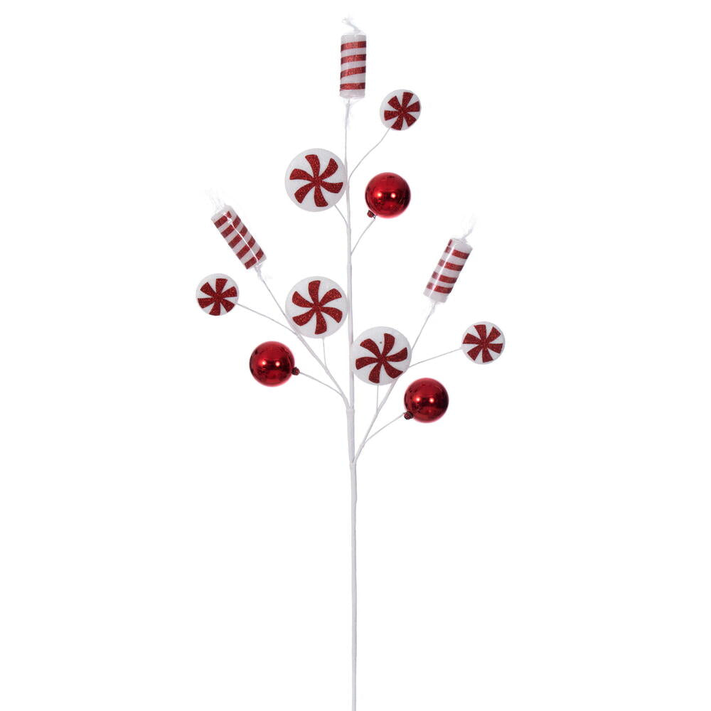 31” Red/White Candy Cane Spray 4/Bag