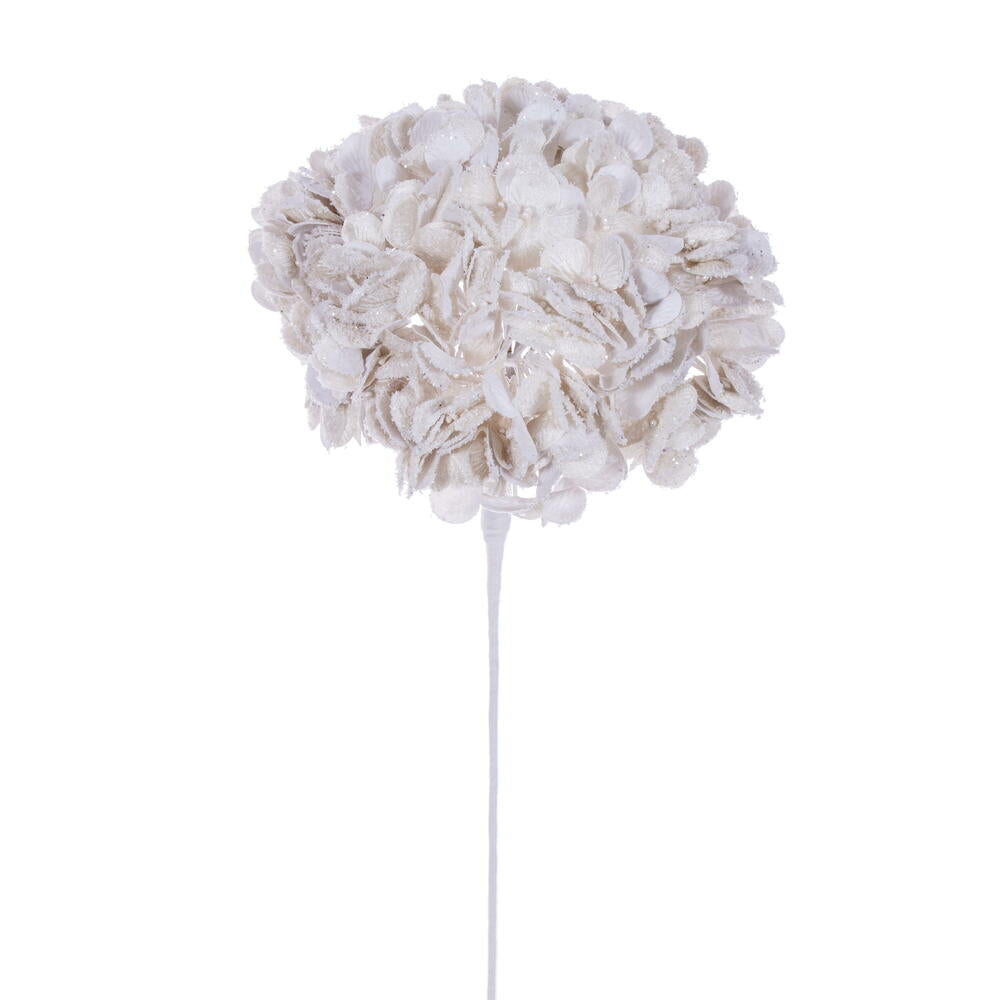 24” Cream Frosted Hydrangea 12” Flower