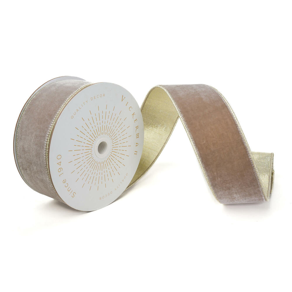 2.5”x10yd Champagne Velvet Champagne