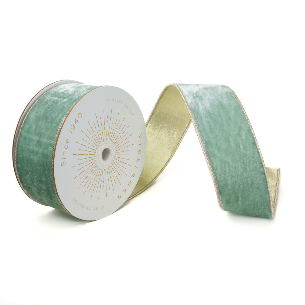 2.5”x10yd Light Blue Velvet Champagne