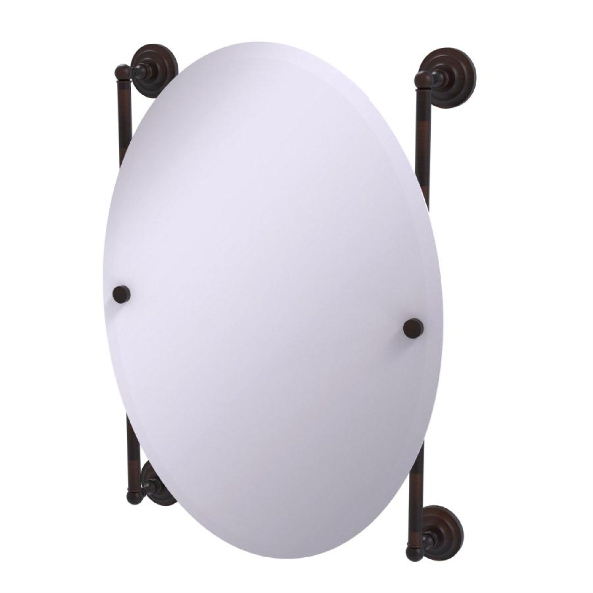 Que New Collection Oval Frameless Rail Mounted Mirror - QN-27-91-VB