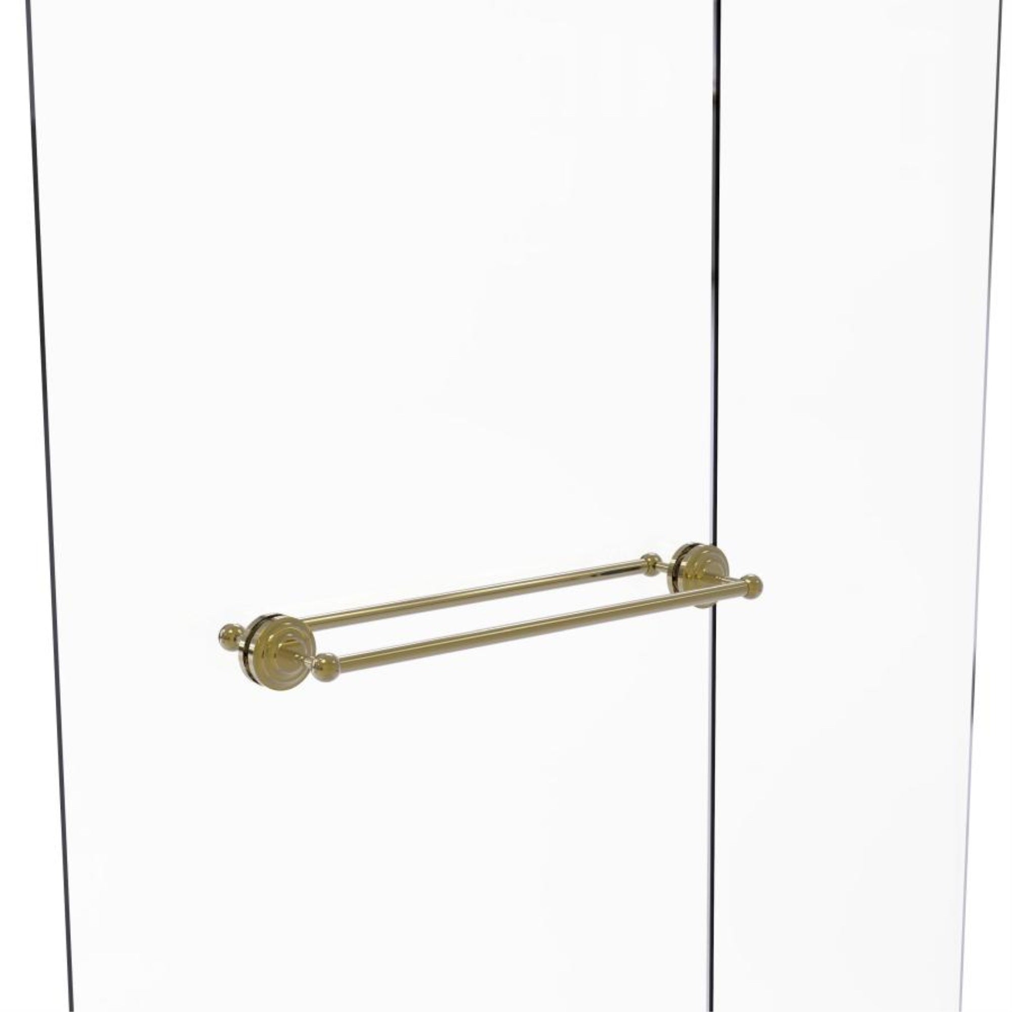 Que New Collection 24 Inch Back to Back Shower Door Towel Bar - QN-41-BB-24-UNL