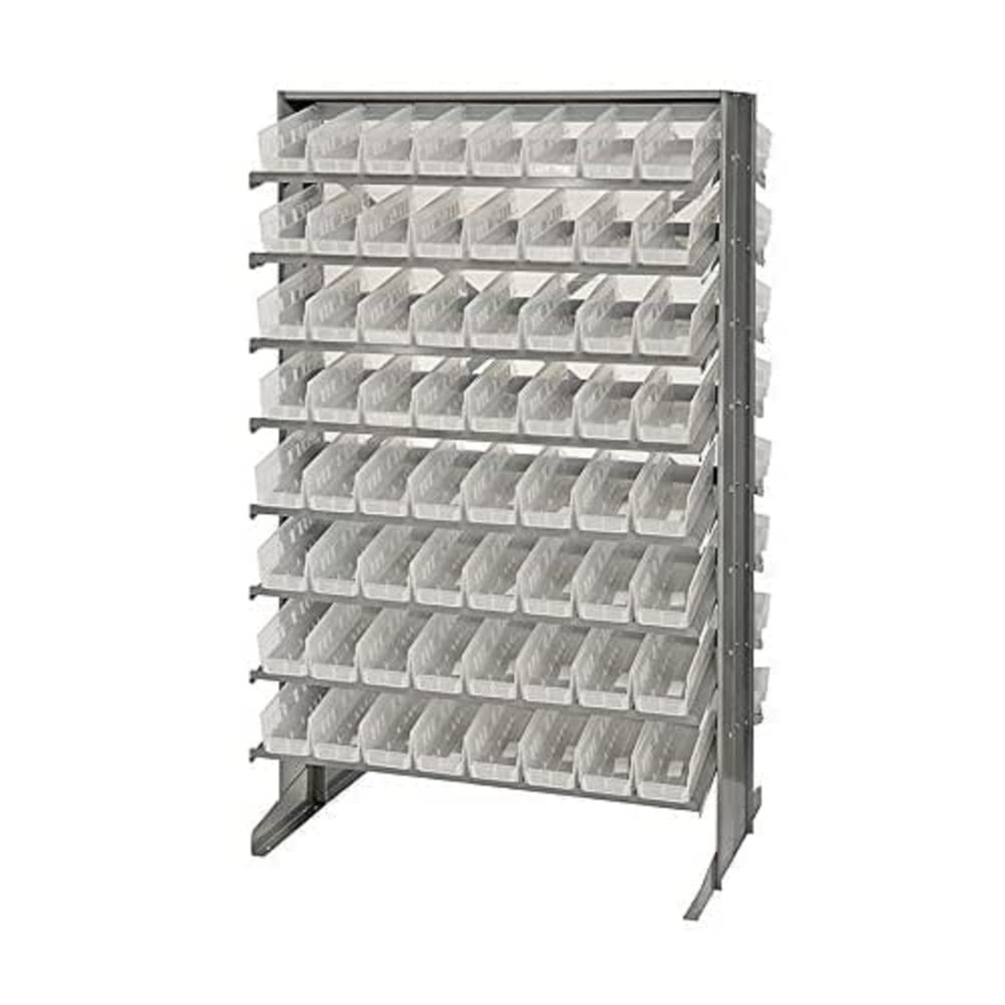 Pick Rack, Slopped, Double Sided, 24L X 36W X 60H, 800 Lbs. Capacity, (16) Shelves Configuration, Includes: (128) Qsb101 Clear B
