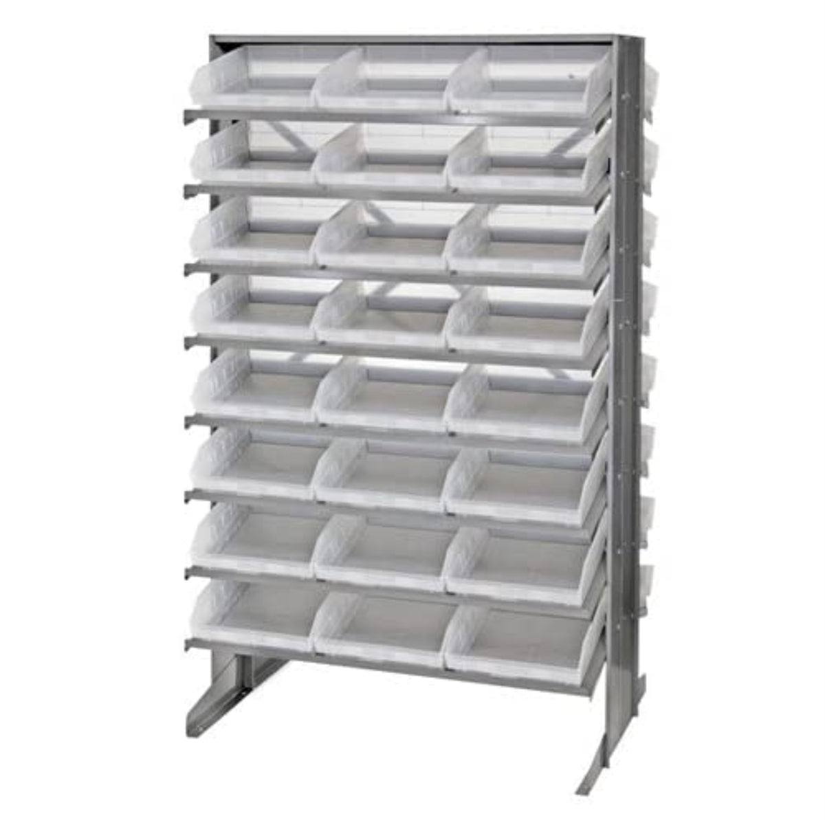 Pick Rack, Slopped, Double Sided, 24L X 36W X 60H, 800 Lbs. Capacity, (16) Shelves Configuration, Includes: (48) Qsb109 Clear Bi