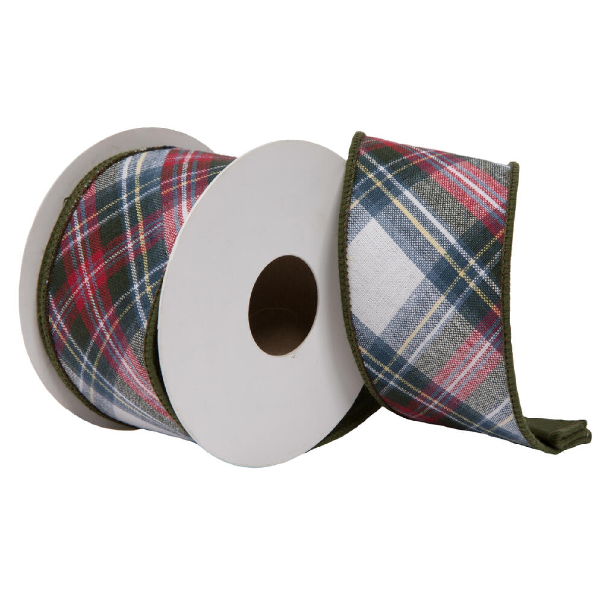 Vickerman 2.5” x 5 Yards Multi Cotton Plaid Taffetta Back Double Fused Ribbon.