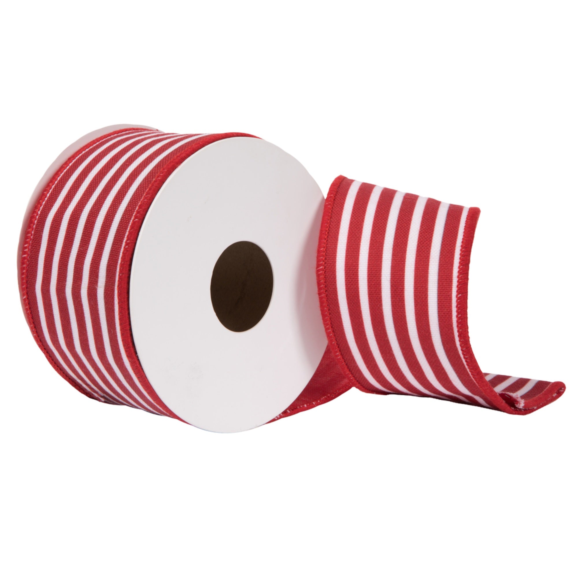 Vickerman 2.5” x 10 Yards Red Horizontal Red Stripe Print on Bovet Lining Ribbon.