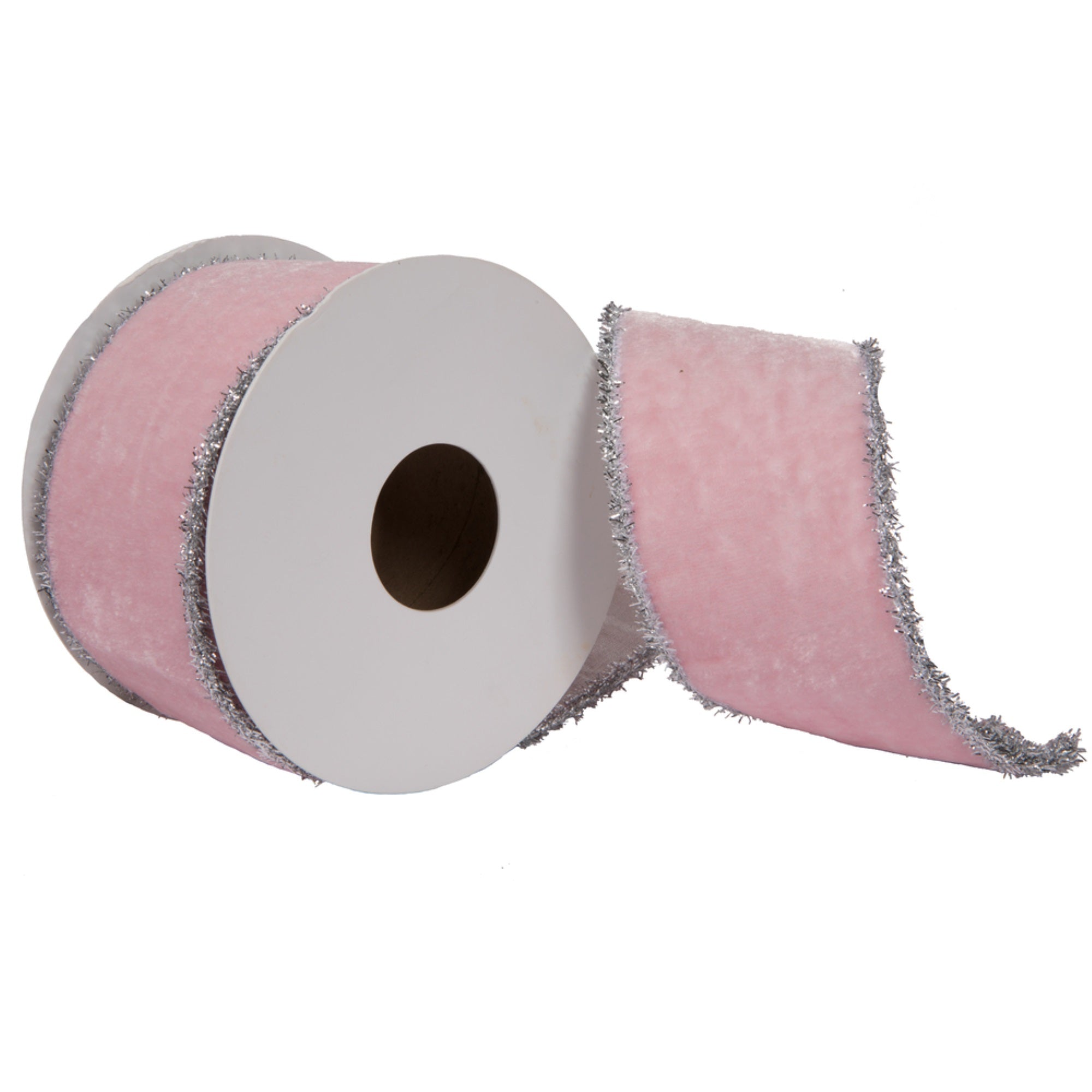 Vickerman 2.5” x 5 Yards Pink Viscose Velvet Double Fused Ribbon.