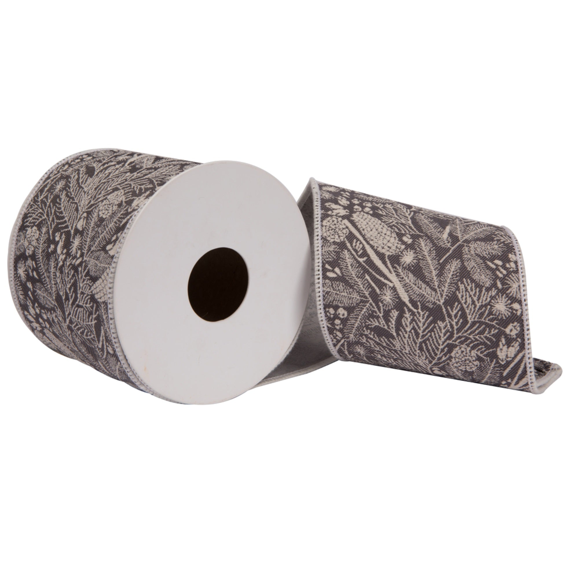 Vickerman 4” x 5 Yards Gray Jairo  Double Fused Lining Ribbon.