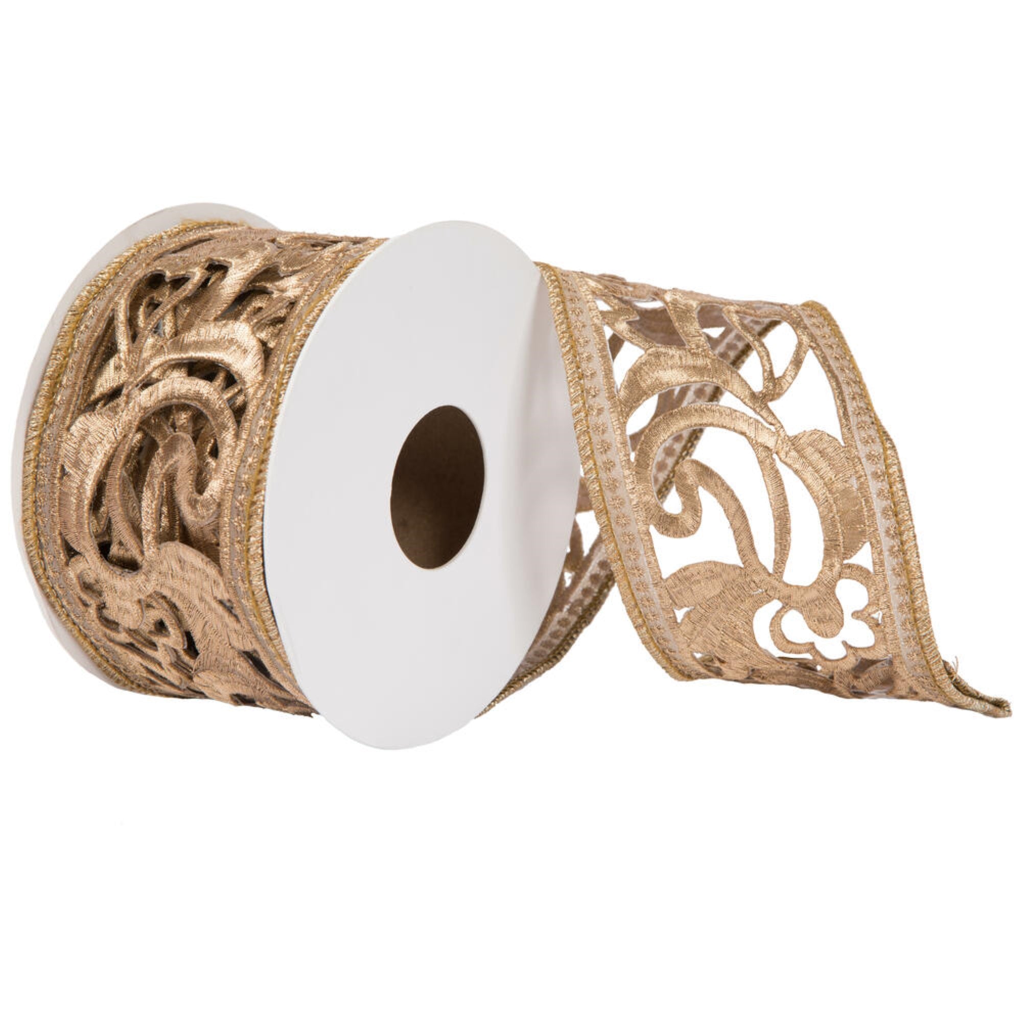 Vickerman 4” x 5 Yards Copper  Cut Trim Ribbon