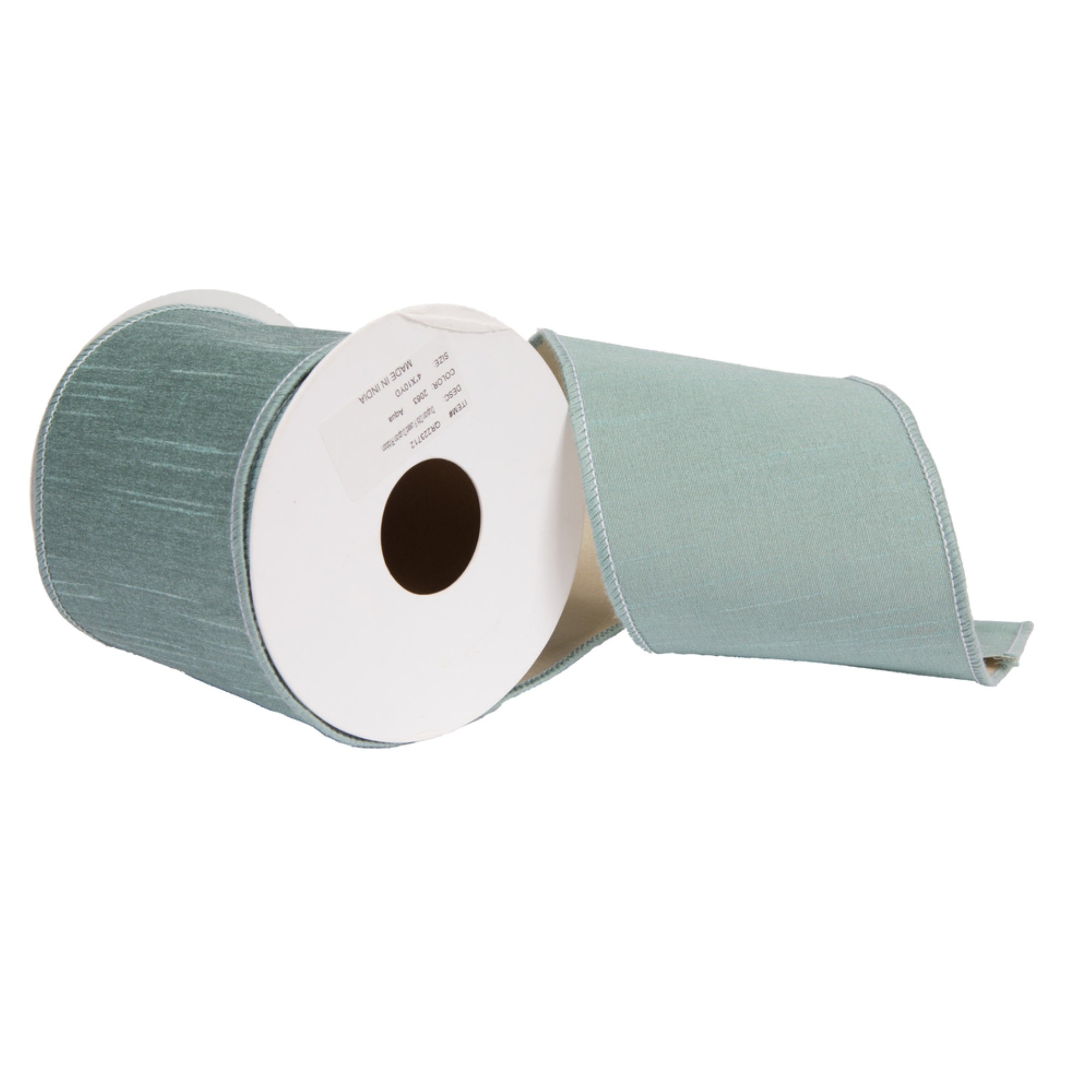 Vickerman 4 X 10 Yards Aqua Dupion Double Fused Dupion Ribbon