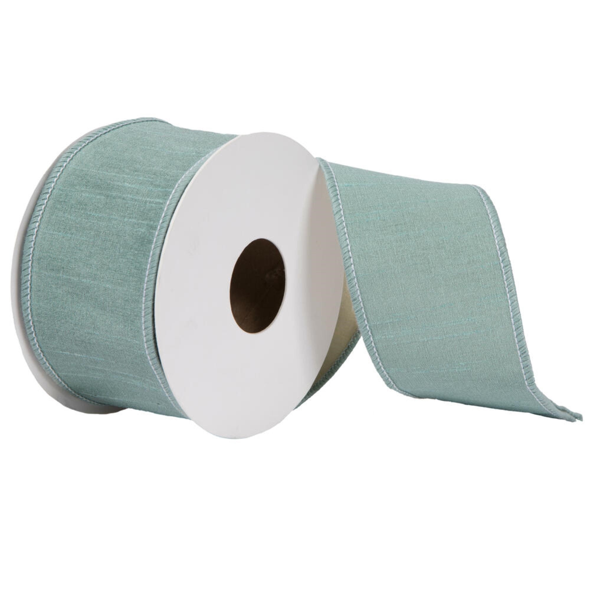 Vickerman 2.5” x 10 Yards Aqua Dupion Double Fused Dupion Ribbon