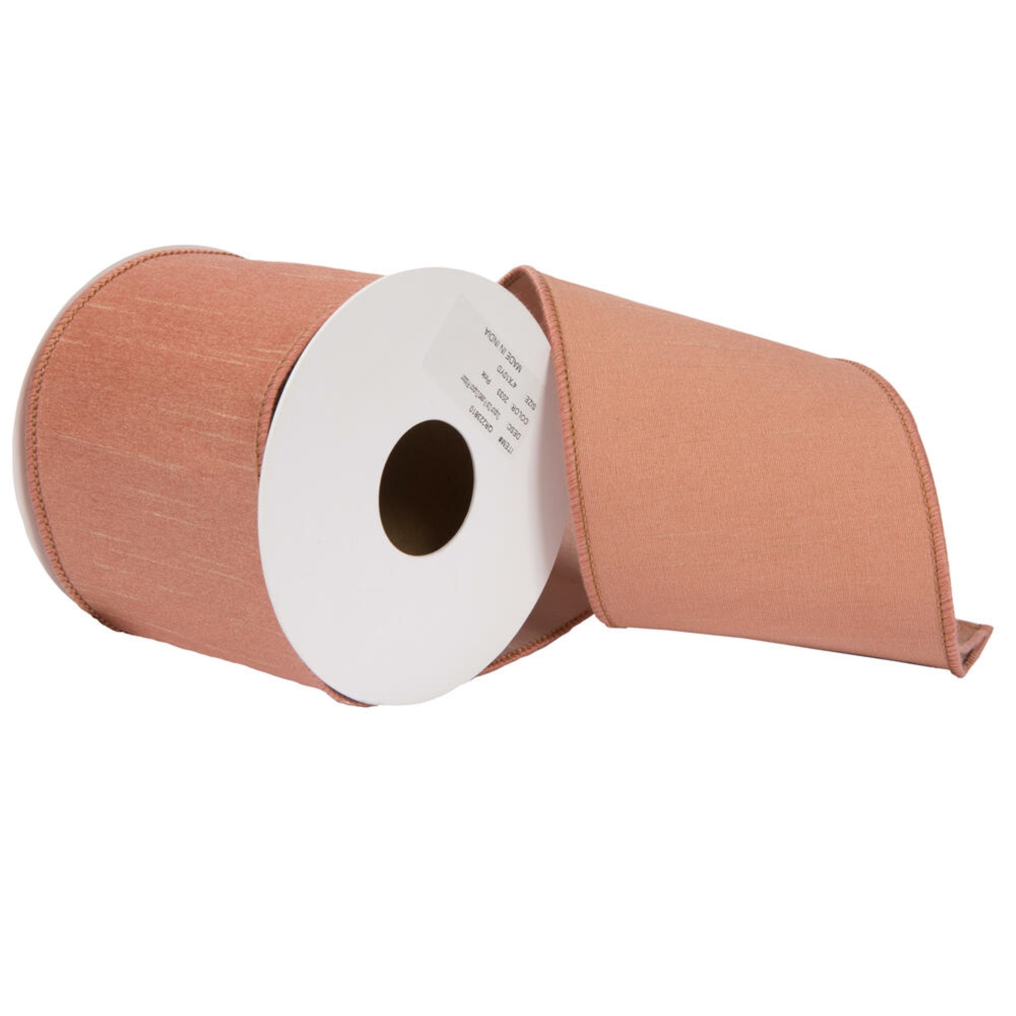 Vickerman 4” x 10 Yards Pink Dupion Double Fused Dupion Ribbon