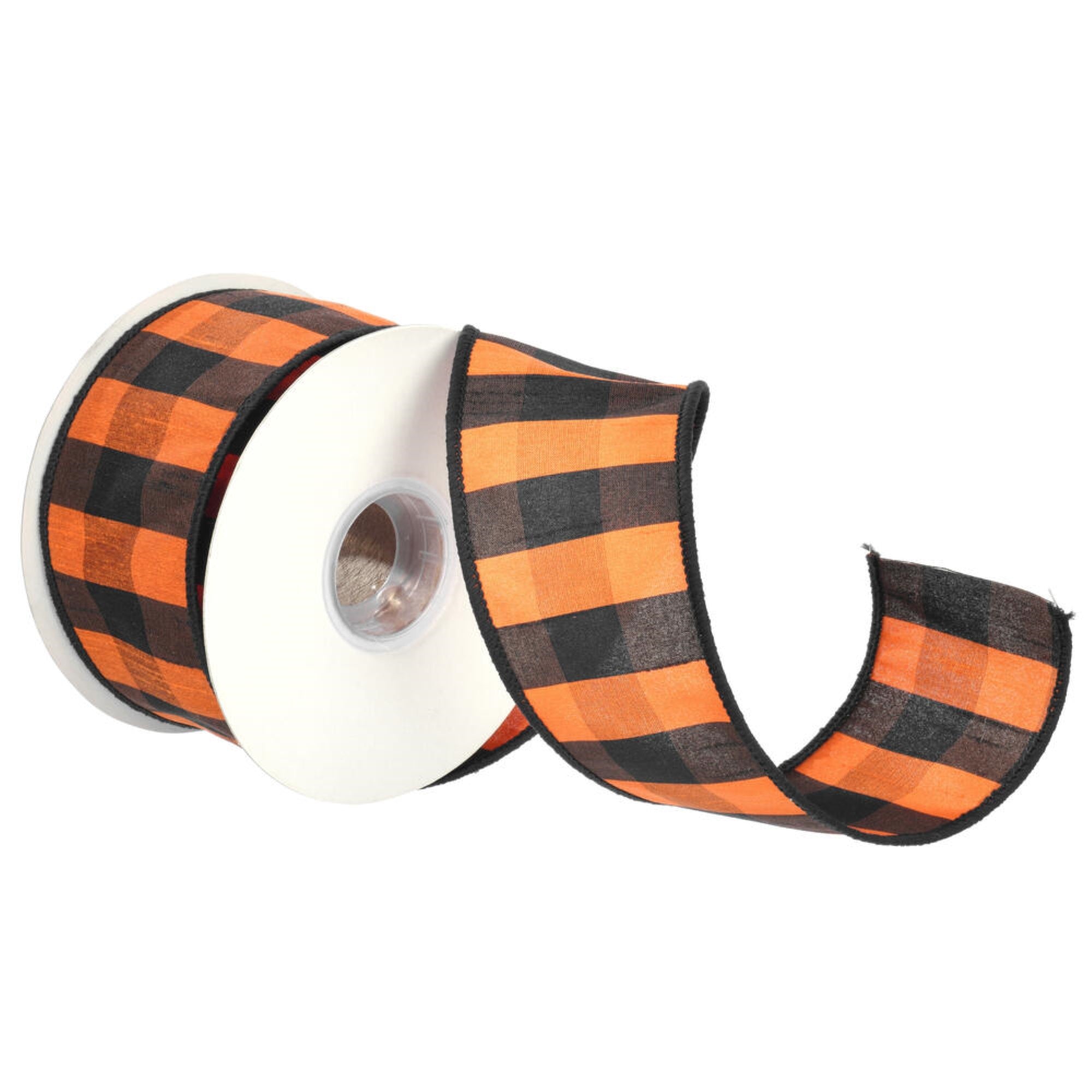 Vickerman 2.5” Orange Aspen Checks Ribbon