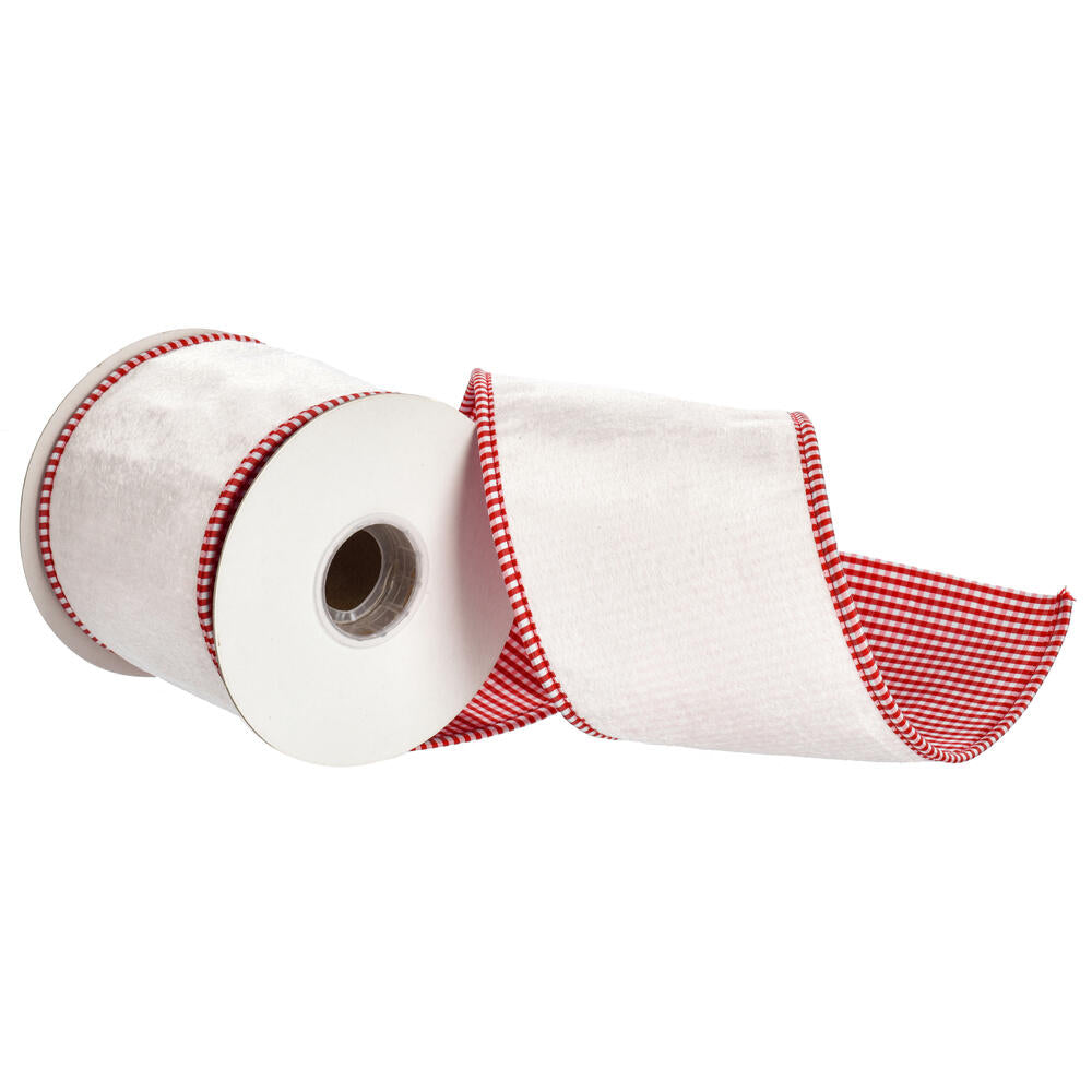 4”x5Y Ivory Velvet Striped Taffeta Pipe