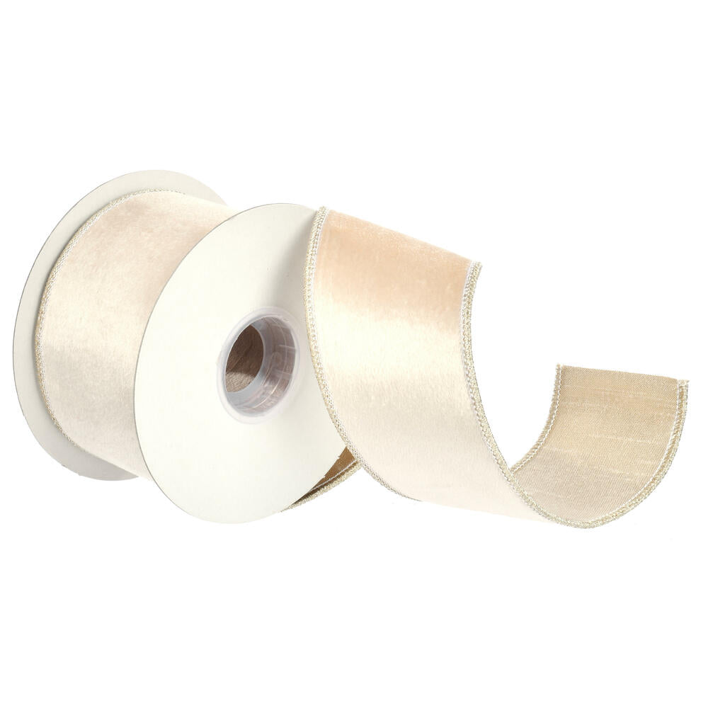 2.5”x5Y Platinum Velvet/Metallic Ribbn