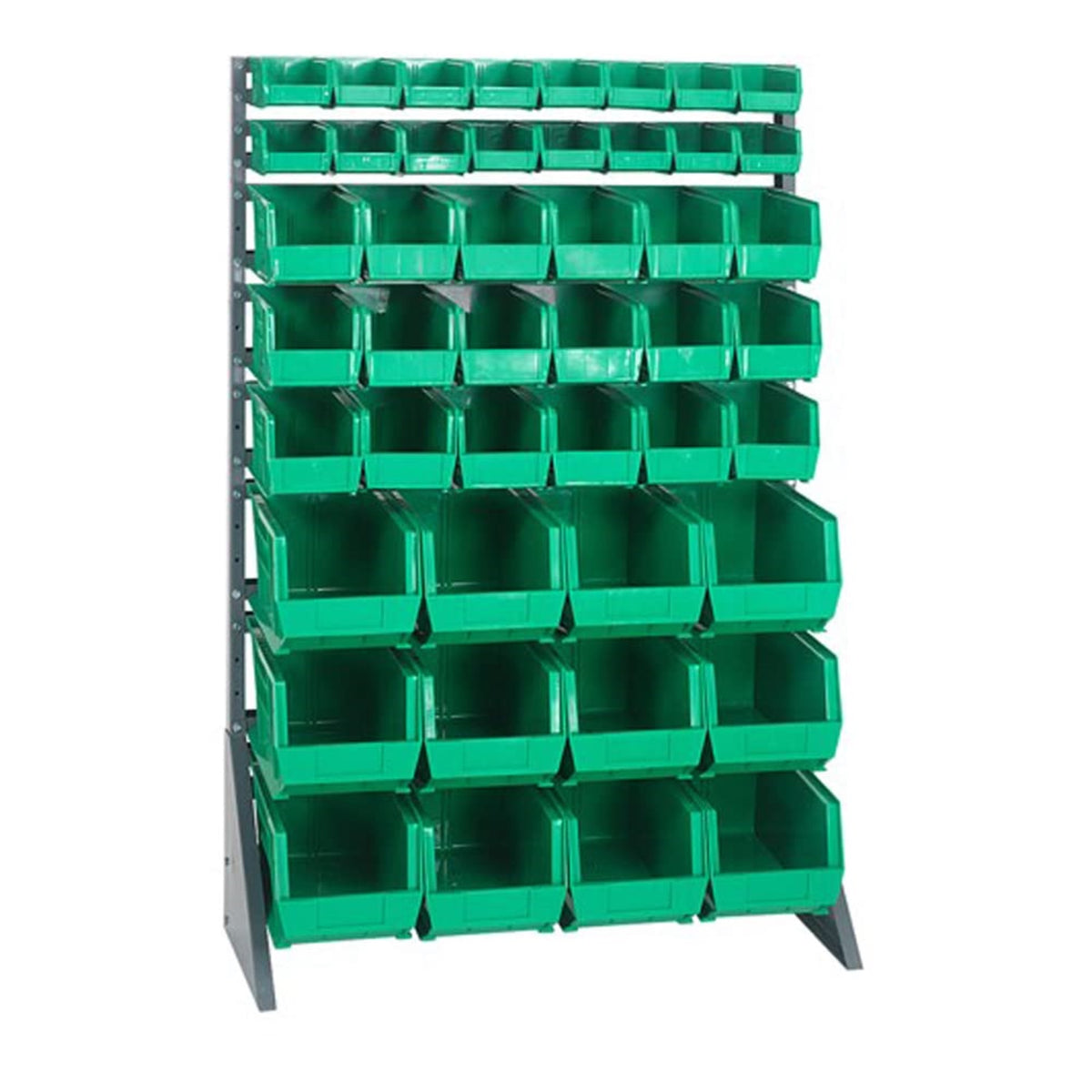 Rail Rack, Single Sided, 36L X 15W X 53H, 600 Lbs Load Capacity, Includes: (16) Rails, (16) Qus220, (18) Qus230 And (12) Qus240