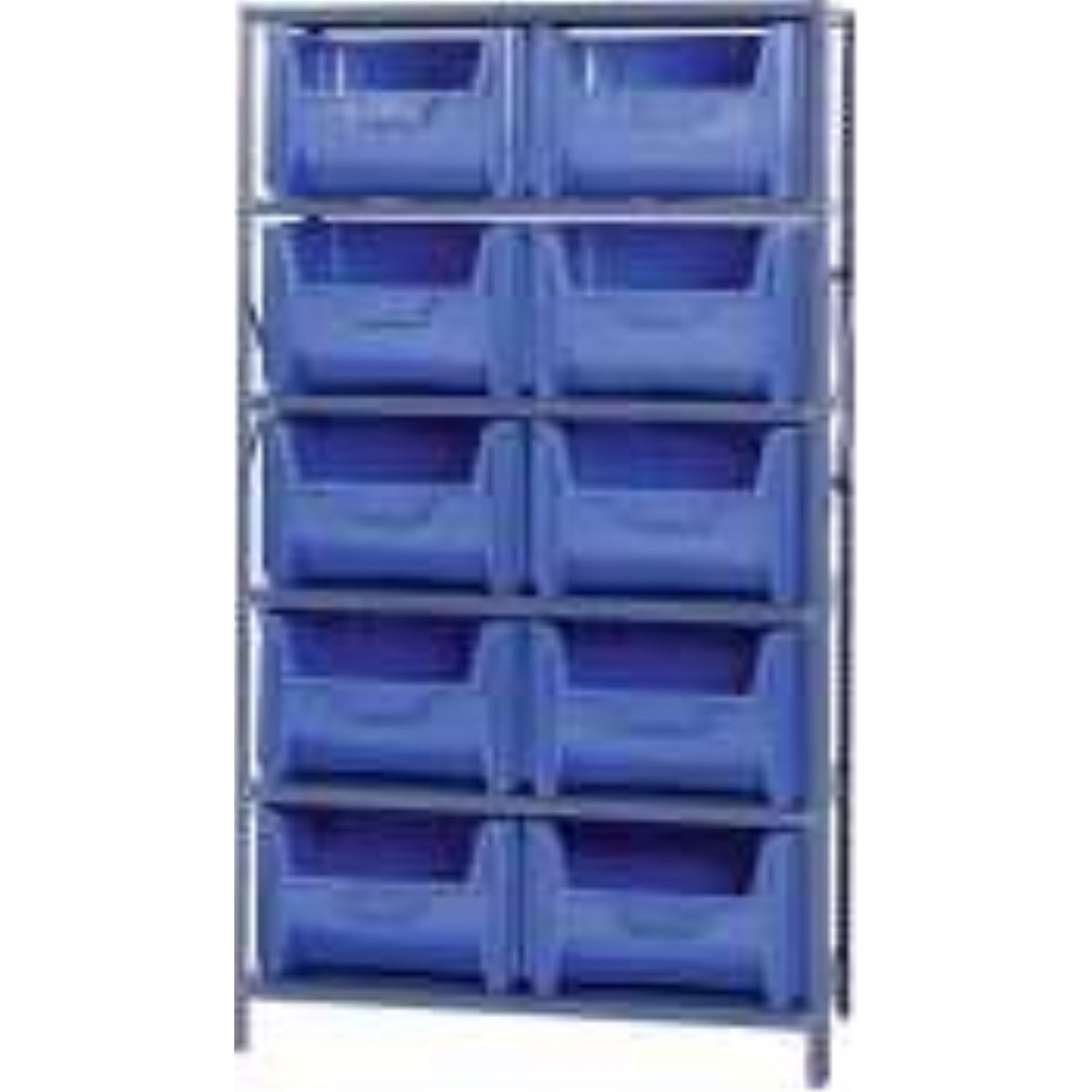 Shelving Unit, 18D X 42L X 75H, Heavy Duty, 400 Lb. Load Capacity Per Shelf, Includes: (6) Shelves And (10) Qgh700 Ivory Bins, U