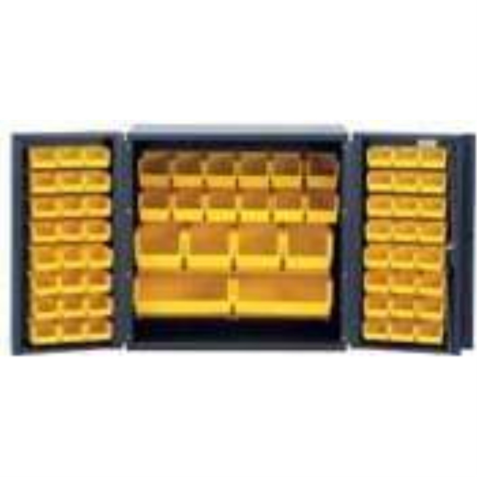 Heavy-Duty 36 Bin Cabinet, 36W X 24D X 36H,  14 Gauge All Welded Construction, Includes: (24) Qus210, (24) Qus220, (12) Qus230,