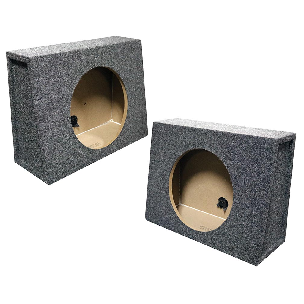 Qpower Single 10 Sealed Angled Empty Woofer Boxes (Pair) (Behind Seat)