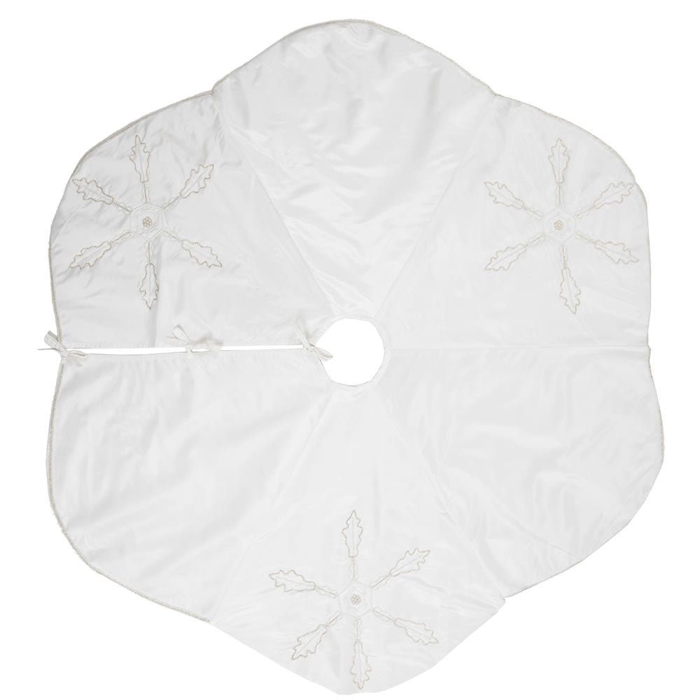 Vickerman 60” Beaded Snowflakes Tree Skirt - QTX17050