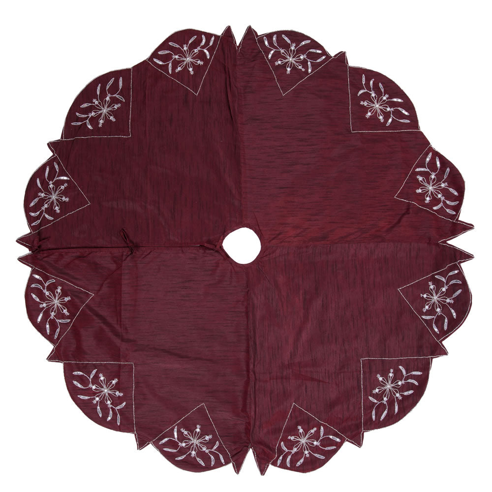 Vickerman 60” Silver Sparkle Collection Tree Skirt - QTX17121
