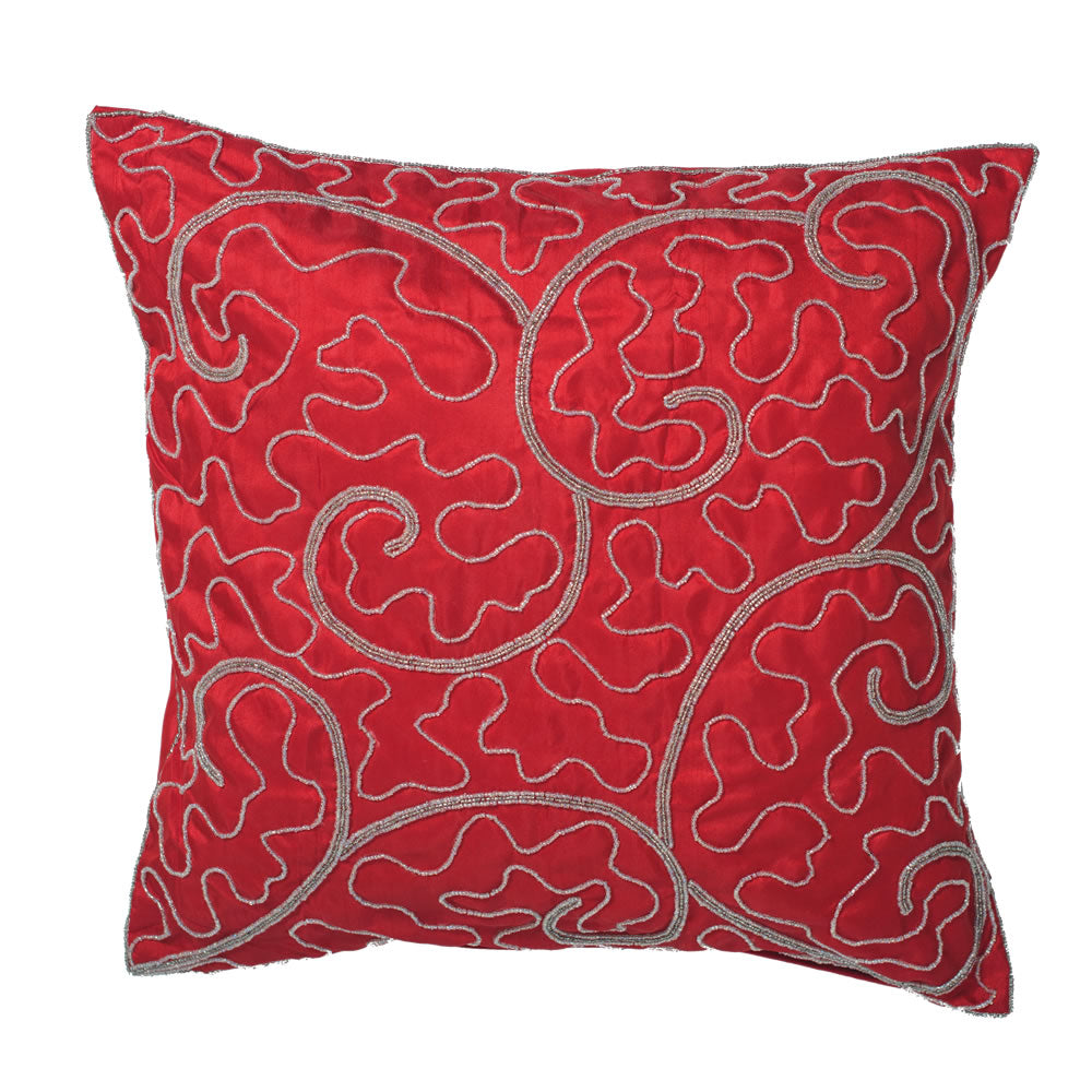 Vickerman 18” x 18” Filigree Scroll Pillow - QTX17315
