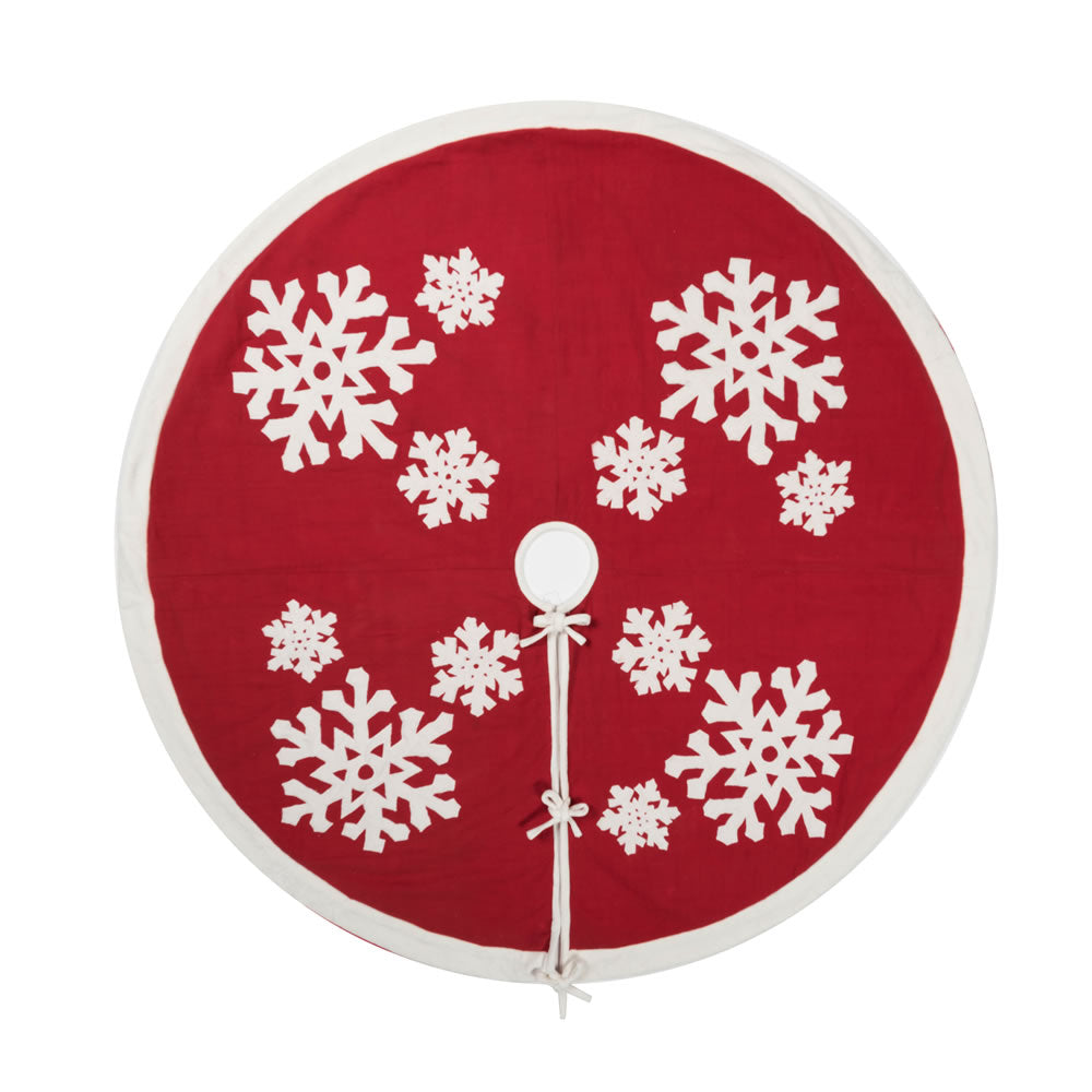 Vickerman 60” Felt Flakes Collection Tree Skirt - QTX17351