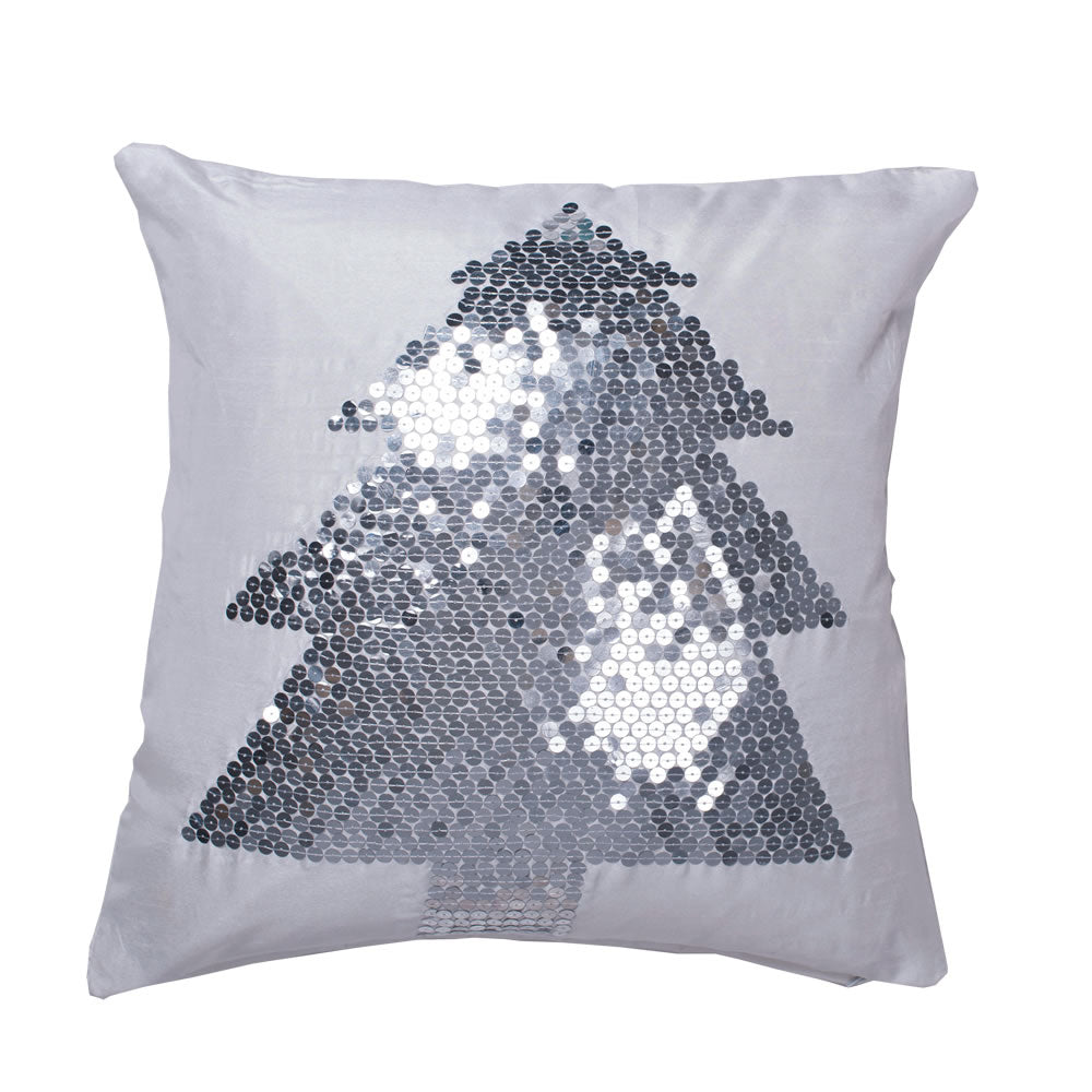 Vickerman 18” x 18” Sequin Tree Pillow - QTX17371