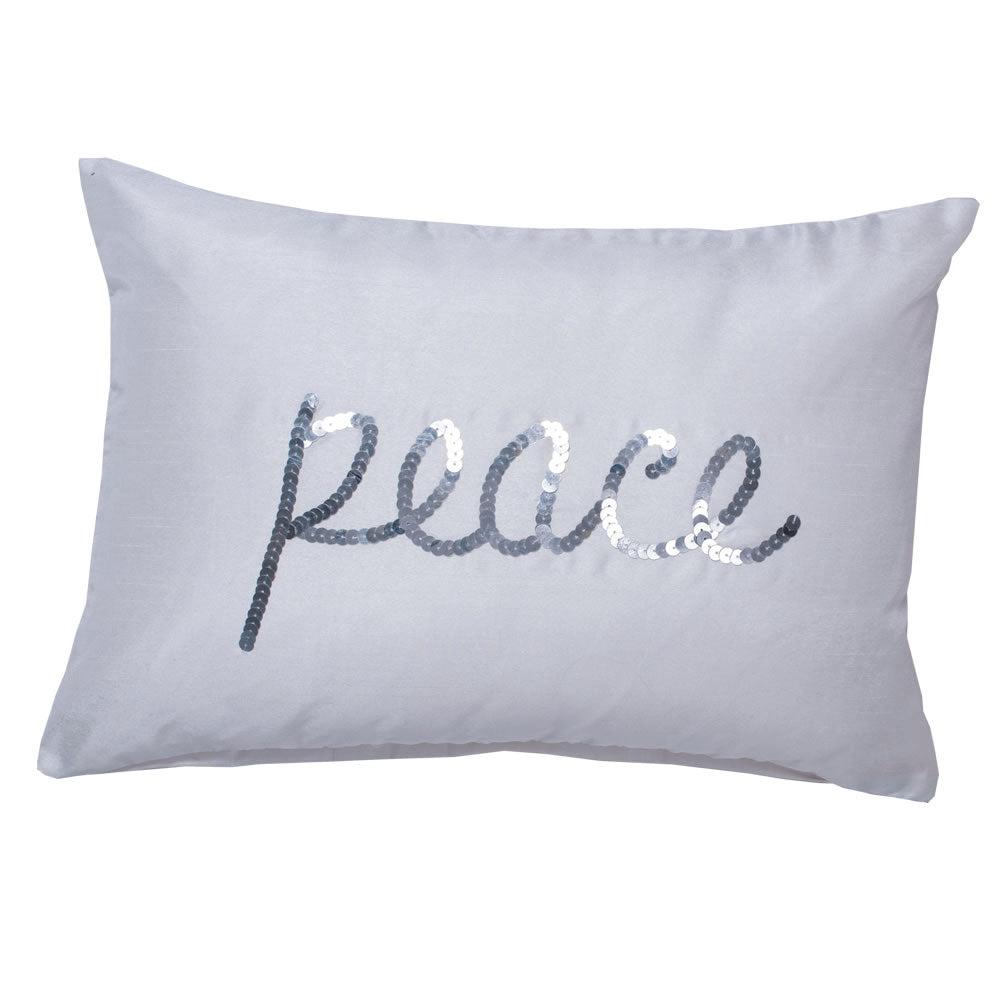 Vickerman 14” x 20” Sequin Peace Pillow - QTX17381