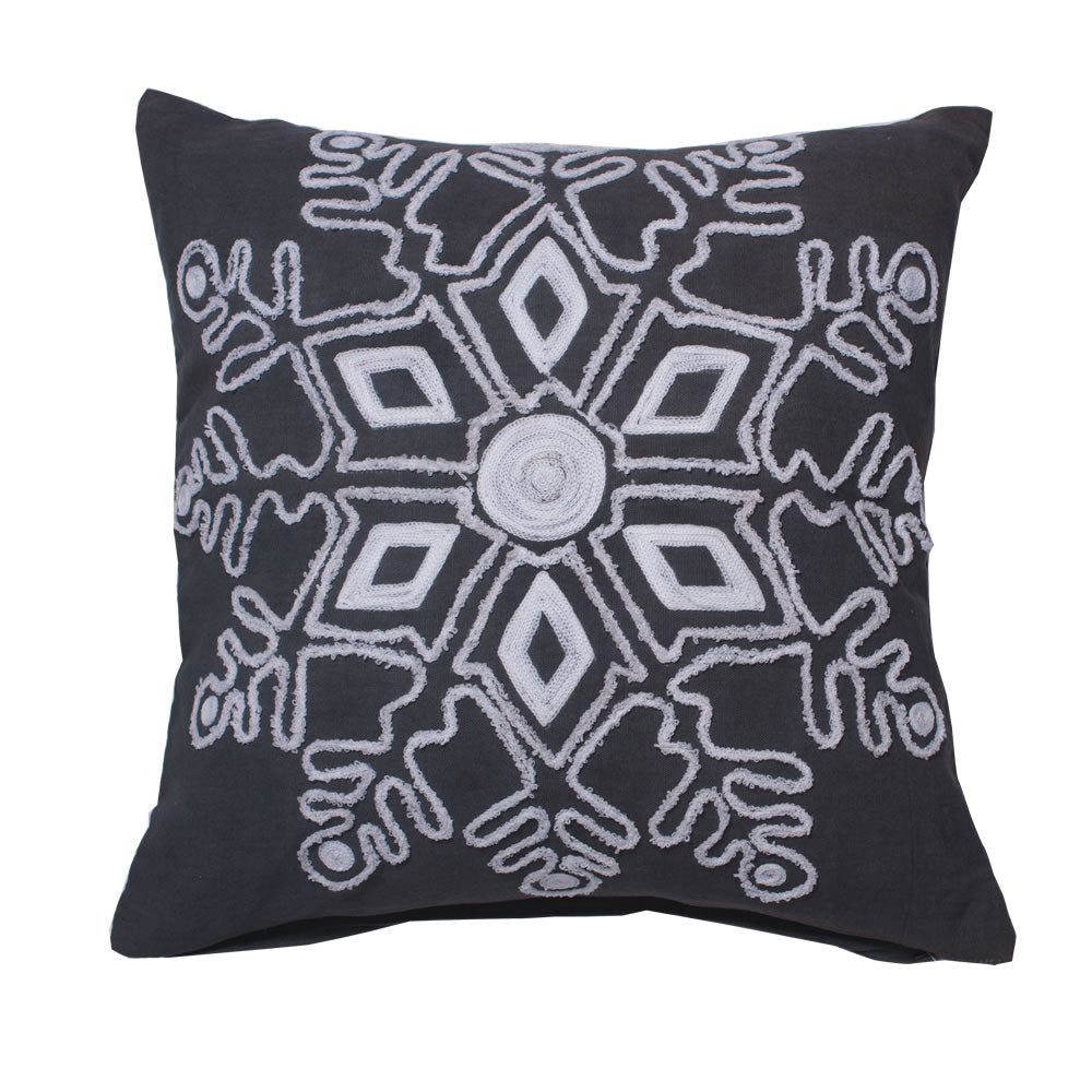 Vickerman 18” x 18” Winter Snowflake Pillow - QTX17453
