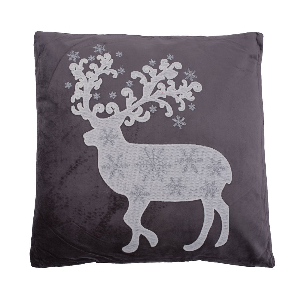 Vickerman 18” x 18” Nordic Deer Pillow - QTX17471