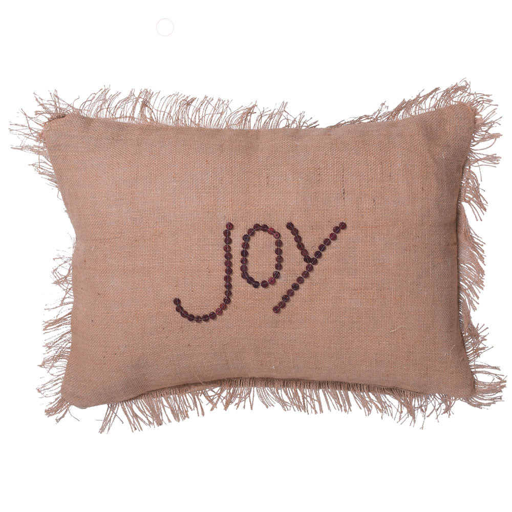 Vickerman 14” x 20” Holiday Words Joy Pillow - QTX17511