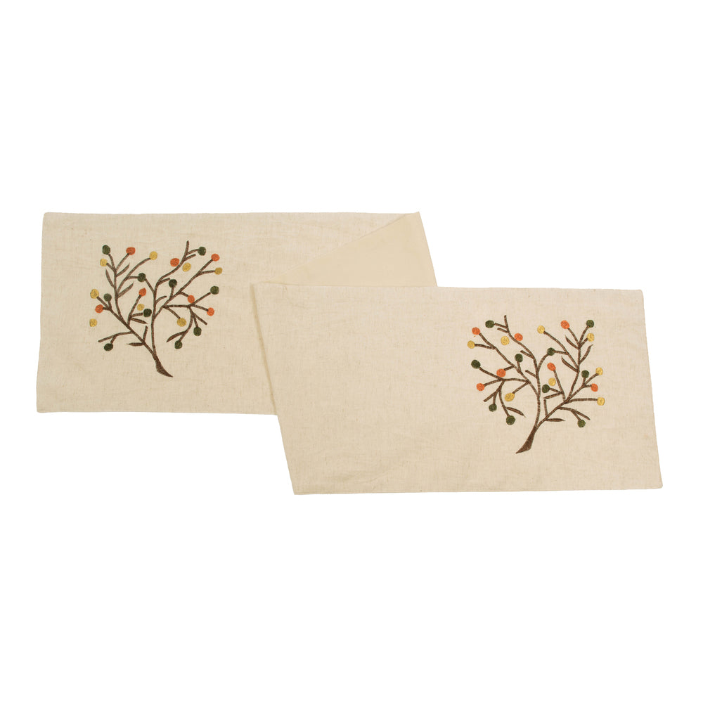 Vickerman 12” x 60” Harvest Branch Table Runner - QTX17702