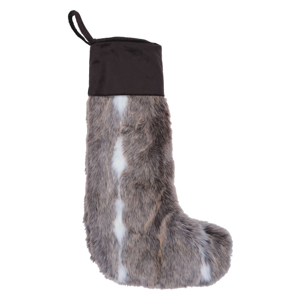 Vickerman 8” x 19” Snow Mink Collection Stocking - QTX17732