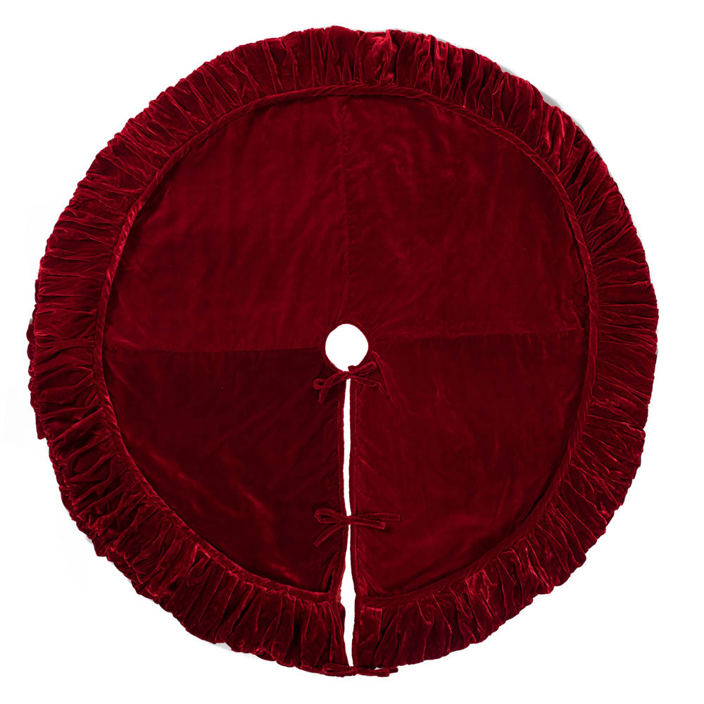 Vickerman 84” Plush Red Velvet Treeskirt - QTX17753
