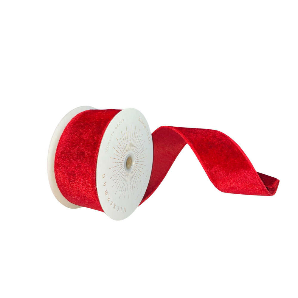 2.5”x10yd Plush Red Velvet Ribbon