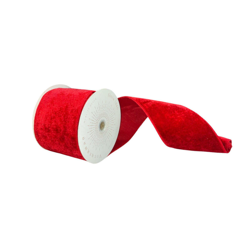 4”x10yd Plush Red Velvet Ribbon