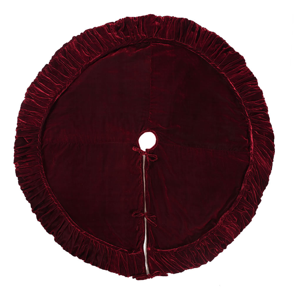 Vickerman 84” Plush Wine Velvet Treeskirt - QTX17773