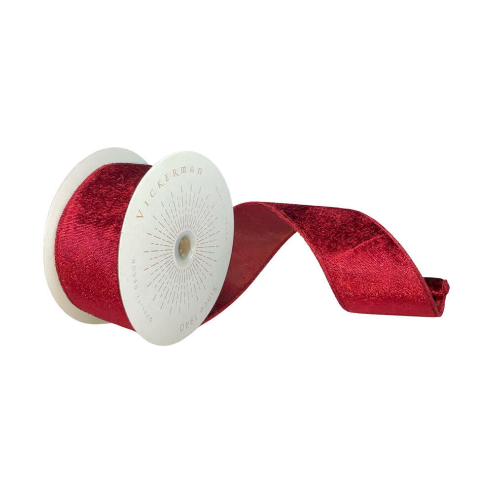 2.5”x10yd Plush Wine Velvet Ribbon