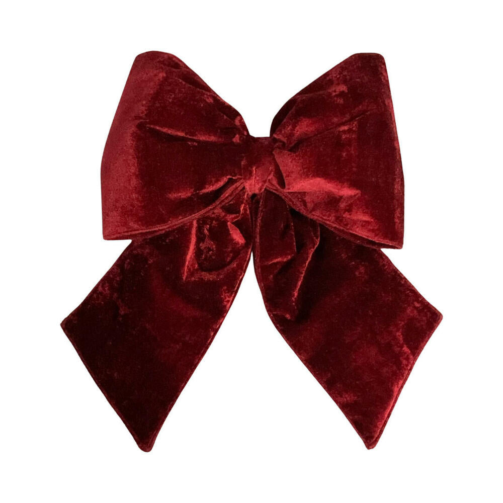18” x 23” Plush Wine Velvet Bow