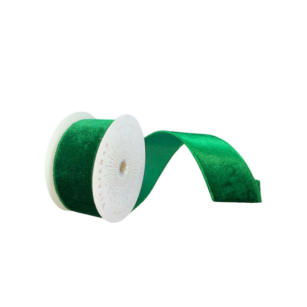 2.5”x10yd Plush Emerald Velvet Ribbon
