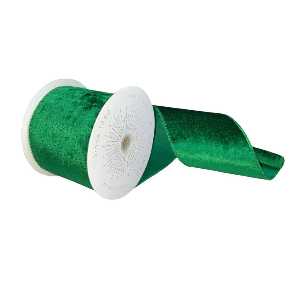 4”x10yd Plush Emerald Velvet Ribbon