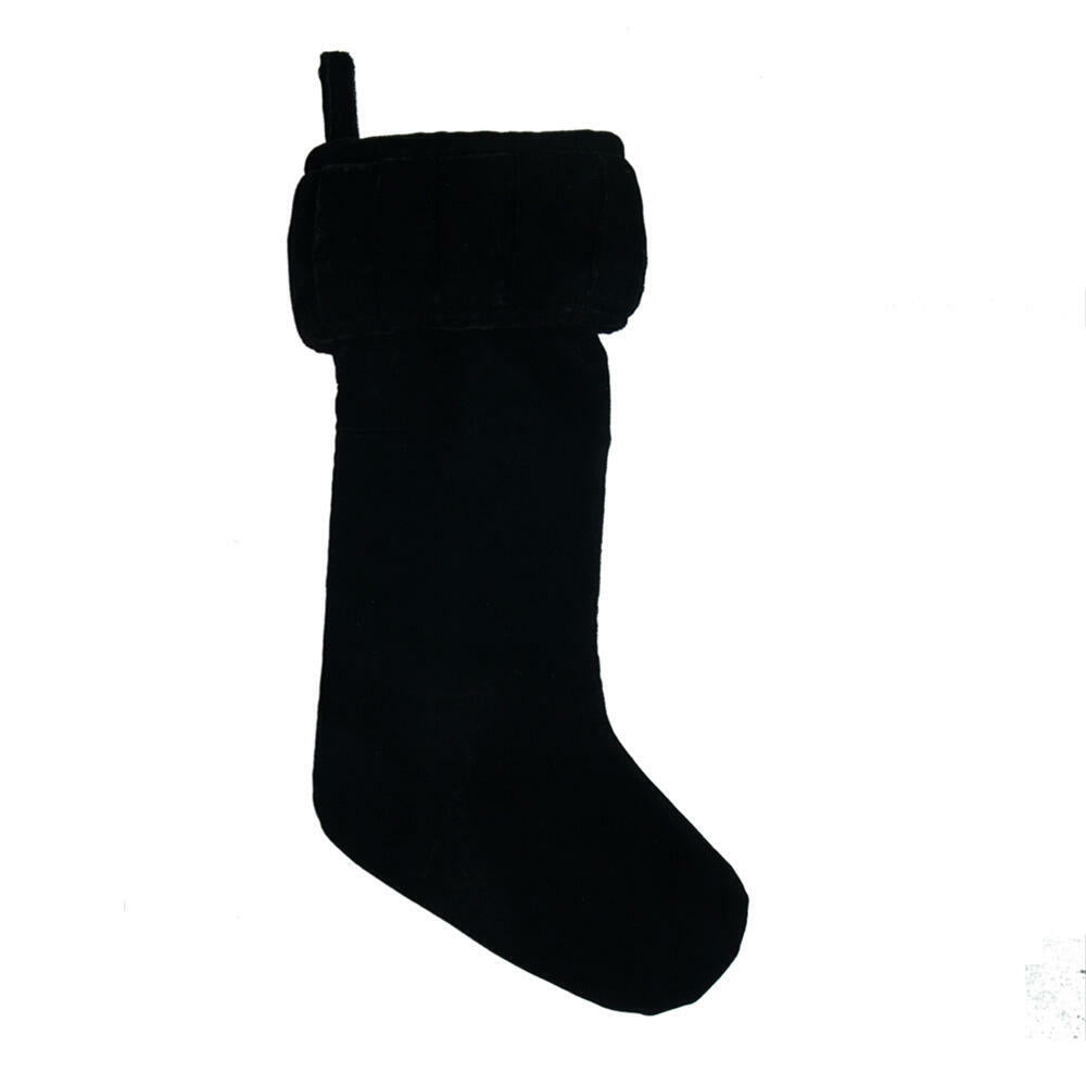 8x19” Plush Black Velvet Stocking
