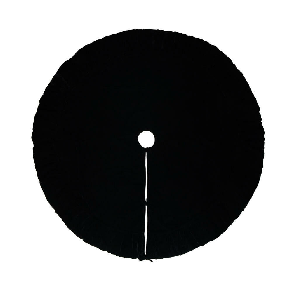 72” Plush Black Velvet Treeskirt