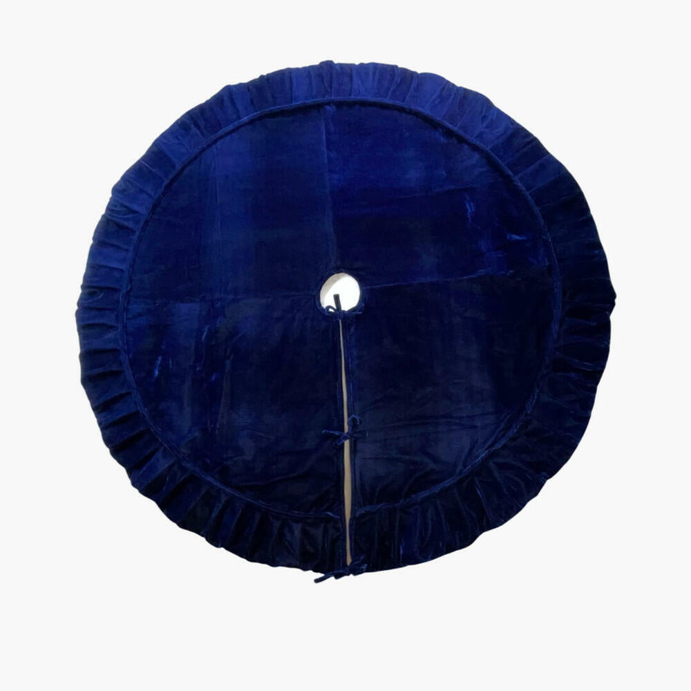 60” Plush Midnight Blue Velvet Tree Skir