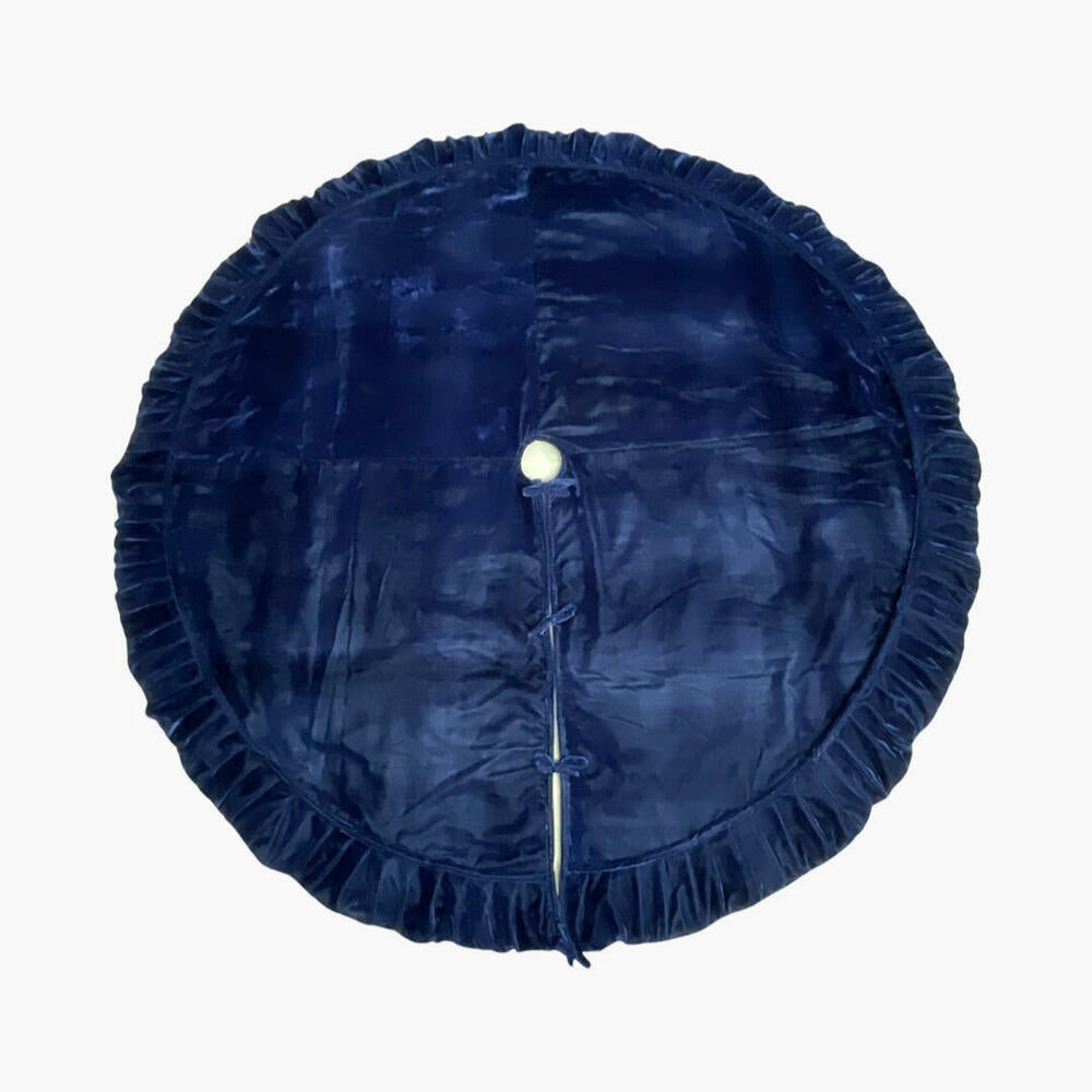 84” Plush Midnight Blue Velvet Tree Skir